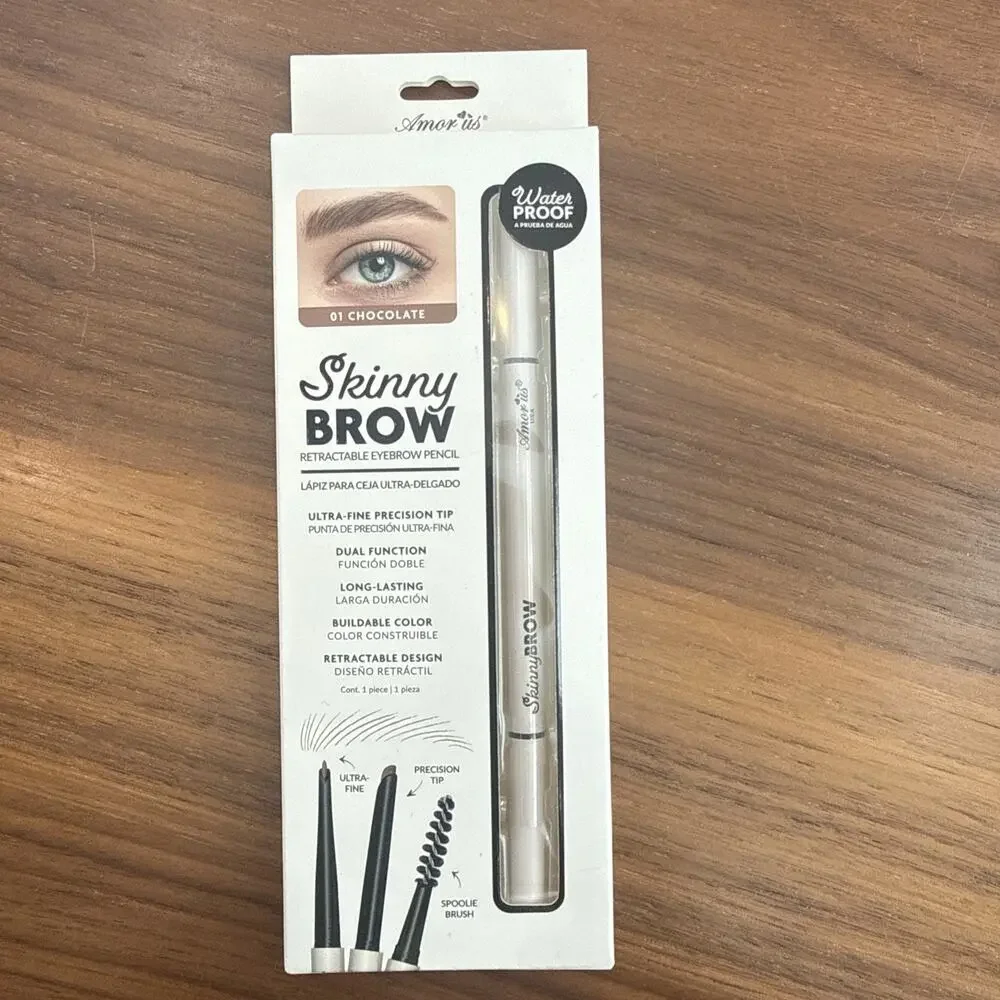 Amor Us Skinny Brow Retractable Pencil Waterproof Chocolate Eyebrow Make Up